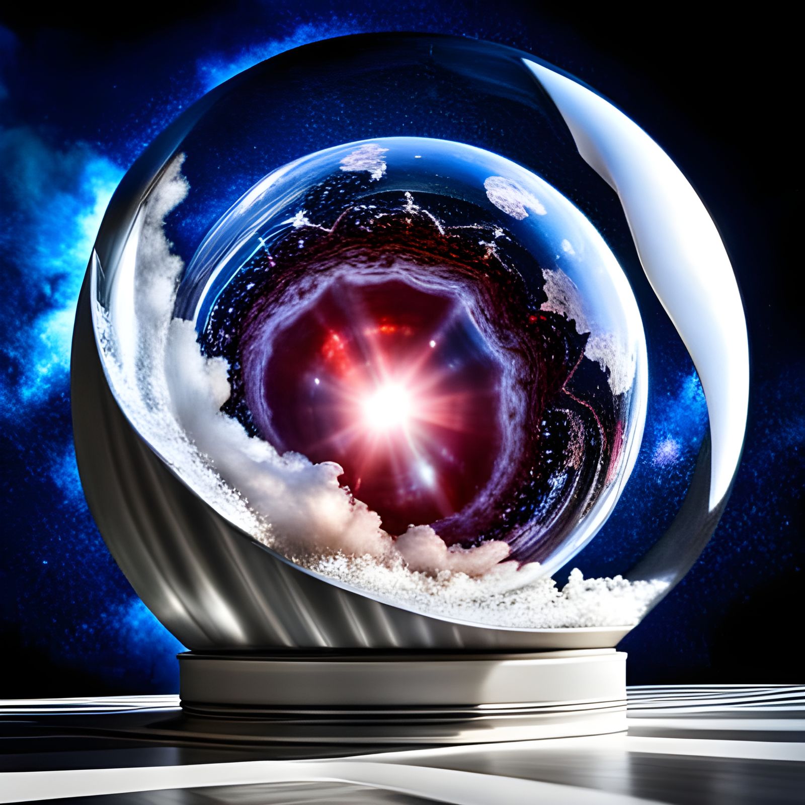 Sparkling Layers of a 4-Dimensional Snow Globe Containing A Quantum Galaxy