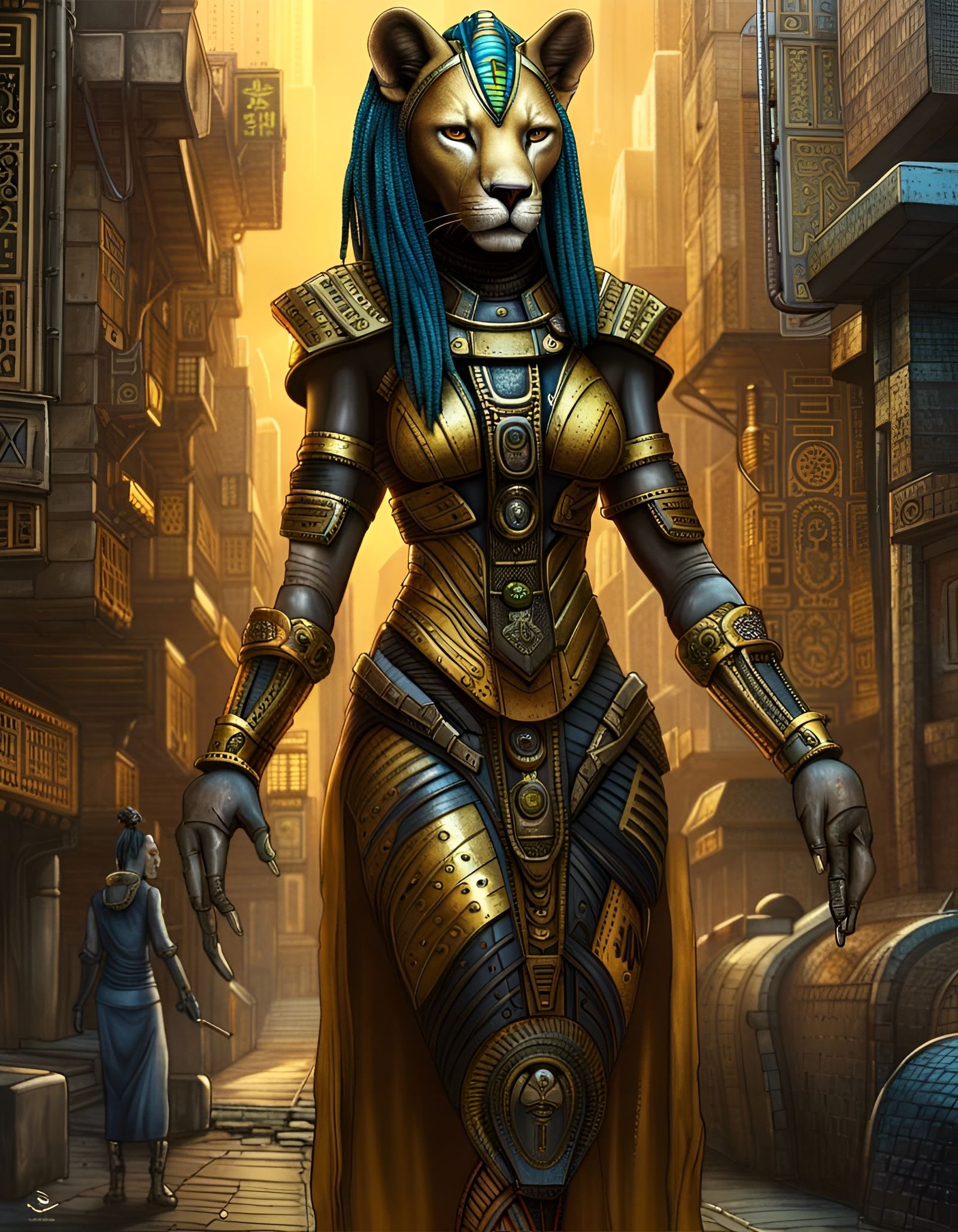 Cyberpunk Sekhmet Goddess Unveiled in Futuristic Egyptian Ar...