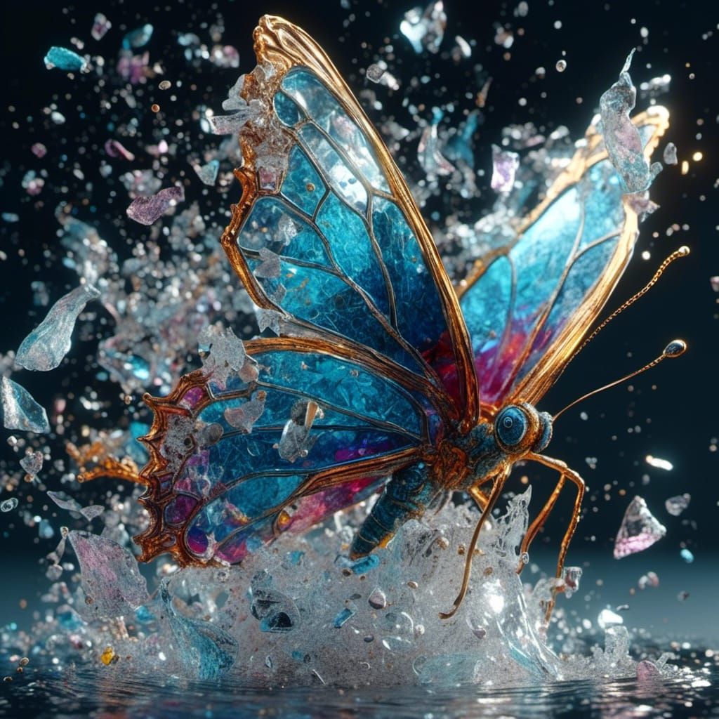 Shattered Glass Butterfly in Octane Style
