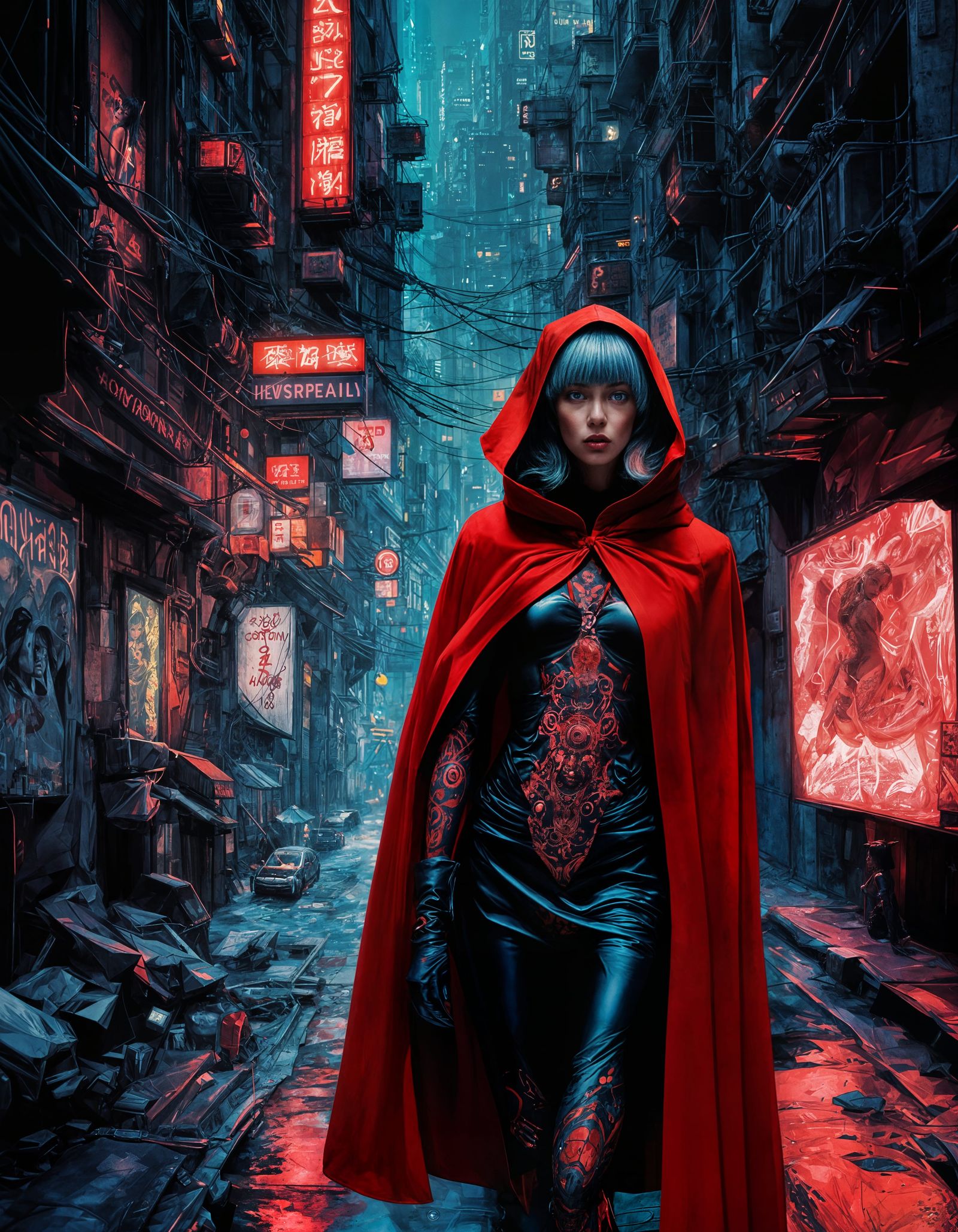 Surreal Cyberpunk Android in Dystopian Fairytale