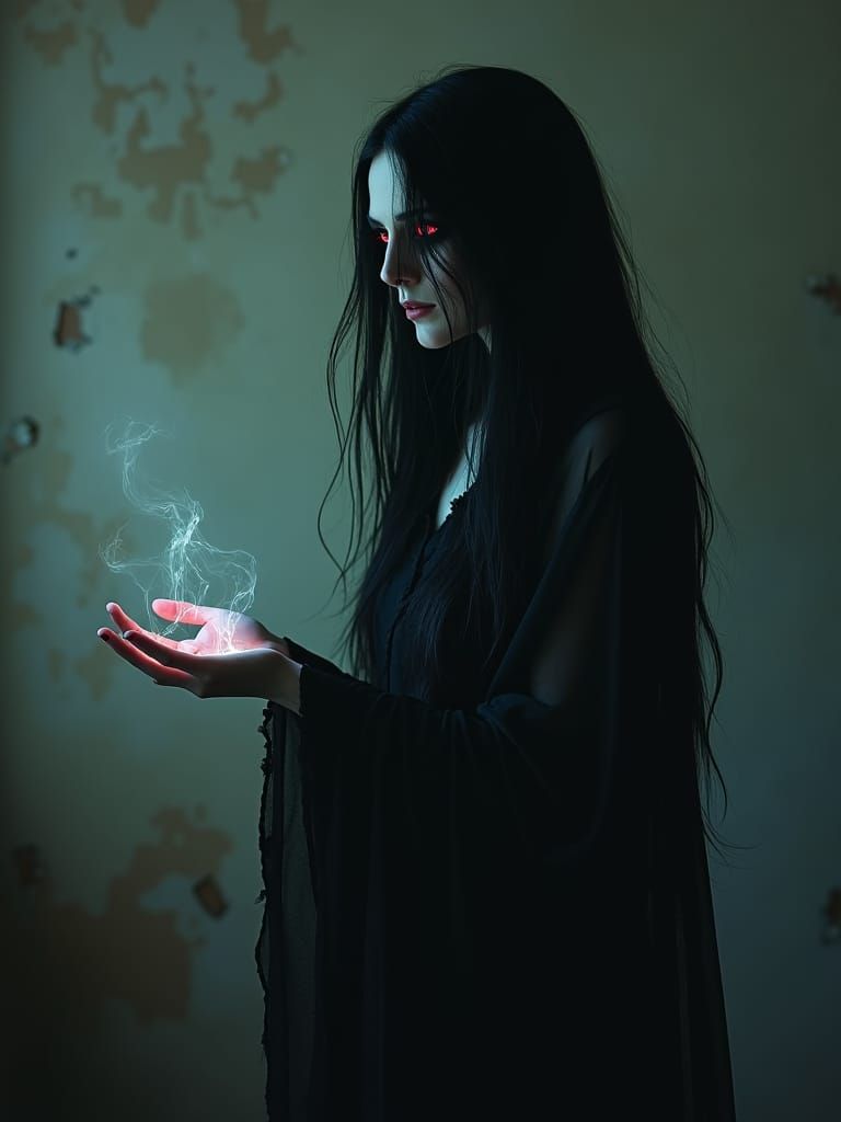 Hauntingly Beautiful Ghoul in Spectral Scene