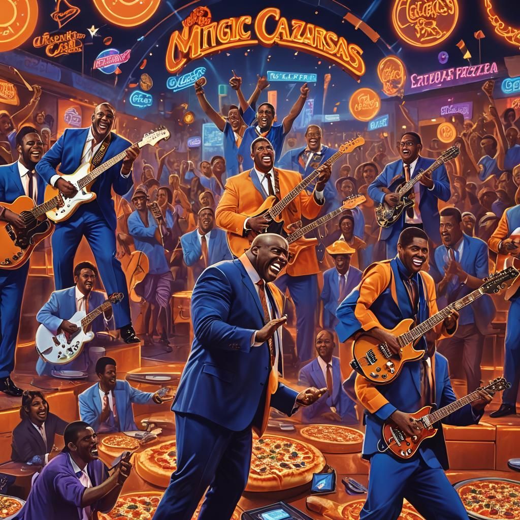 Magic Johnson's Band: A Vibrant Digital Painting
