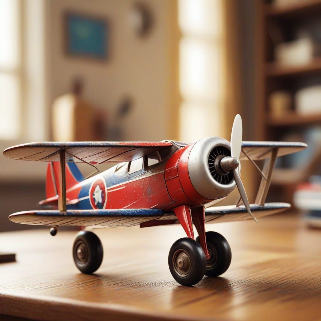 Vintage Wooden Toy Planes Illustration