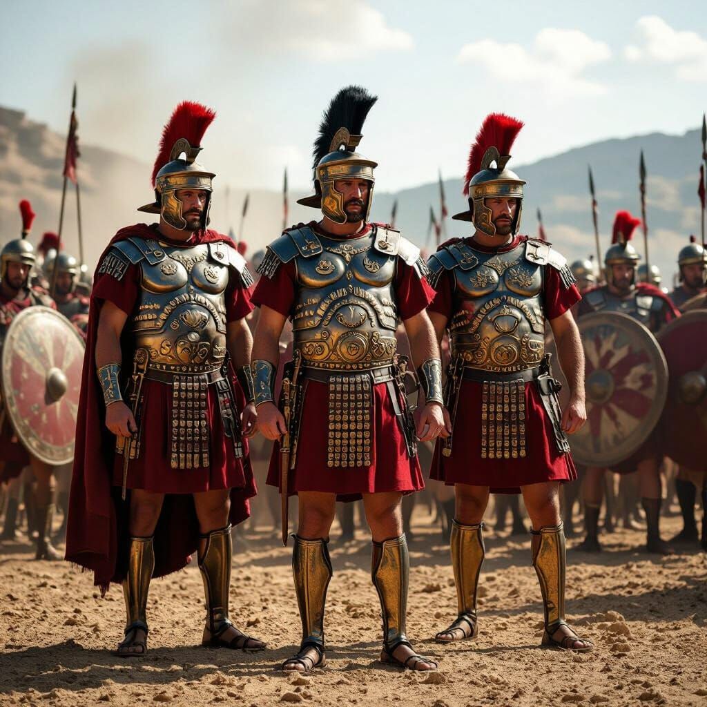 Ancient Roman Legionnaires Clash on Battlefield