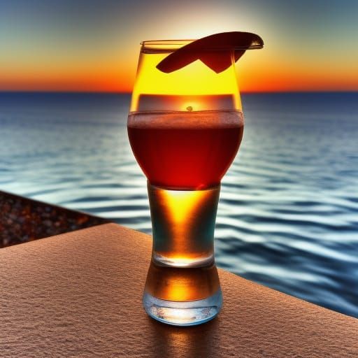 Beach Sunset Cocktail in High Resolution