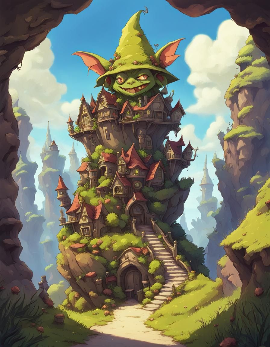 Welcome To Funky Town : person, Goblin Academia : landscape, GoblinCore