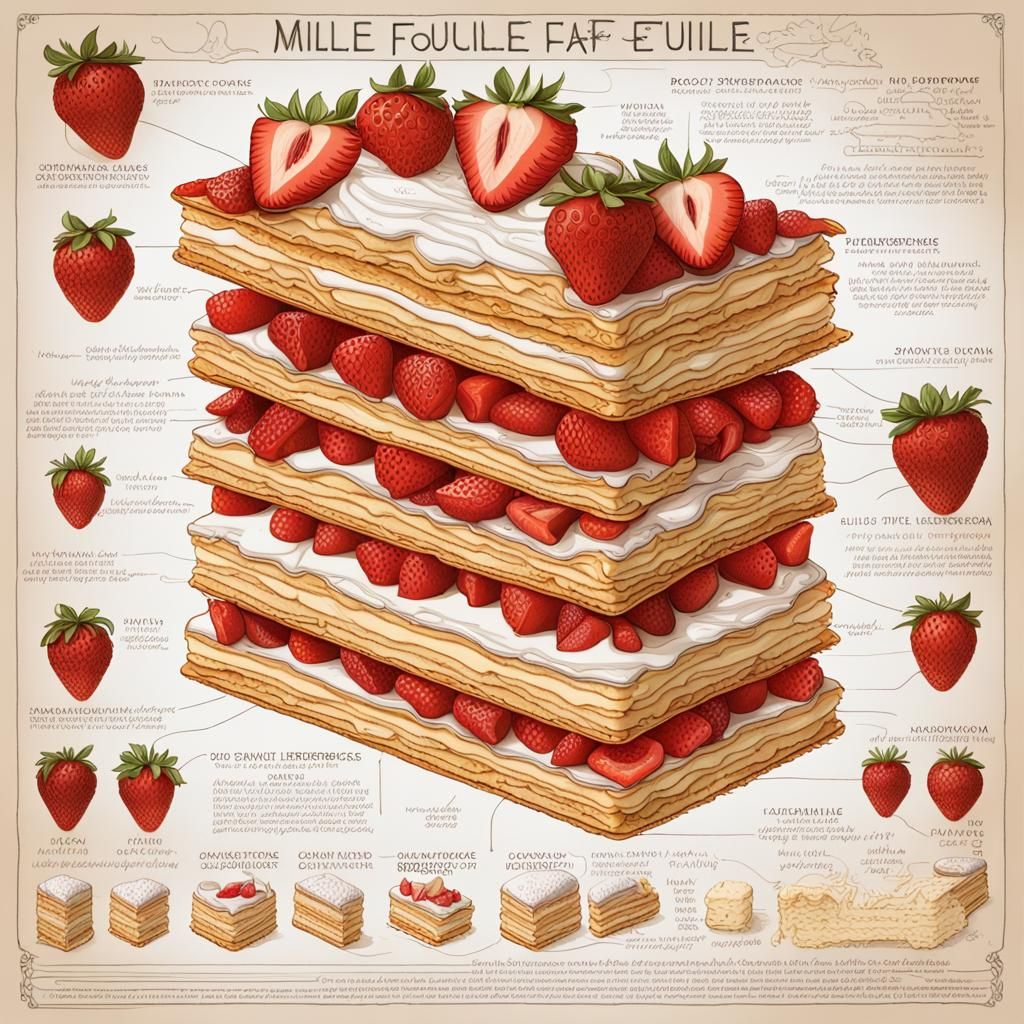 Detailed Scientific Chart of Mille-feuille Dessert