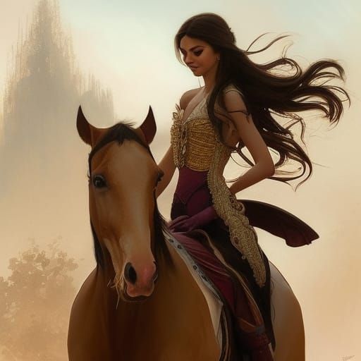 Princess on Horseback: Realistic Photo Portrait
