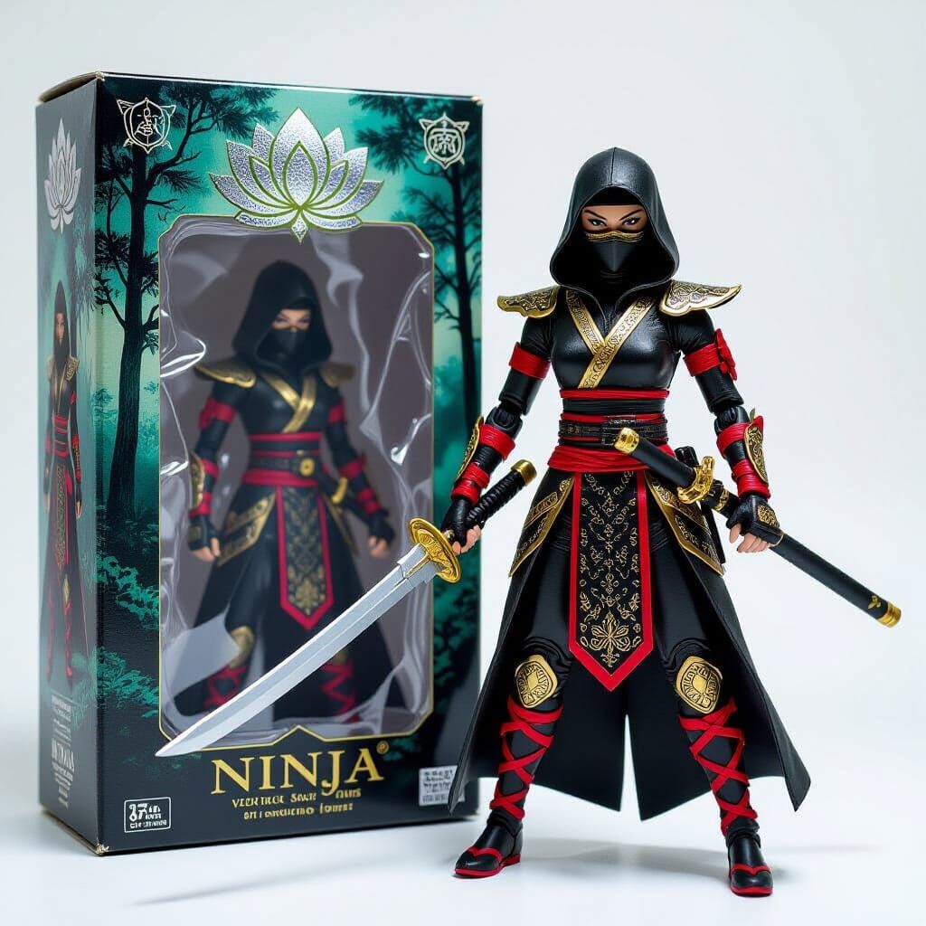 90s Ninja Assassin Action Figure in Mystical Packaging