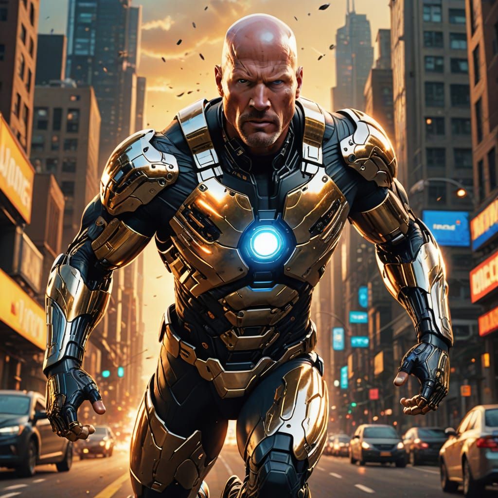 Steve Austin Runs in Bionic Comic Book Art