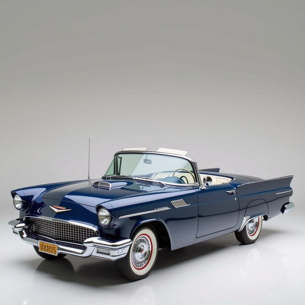 Navy Blue 1957 Chevy Roadster Convertible