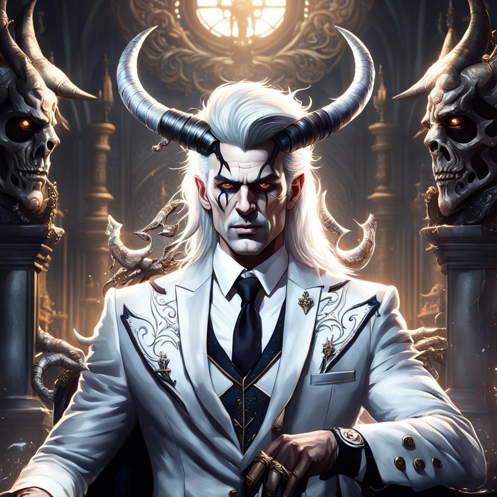 Demonic Aristocrat Mage in Dark Fantasy Style