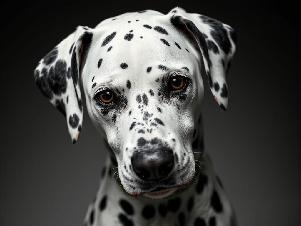 Dalmatian Portrait in Black and White Photography