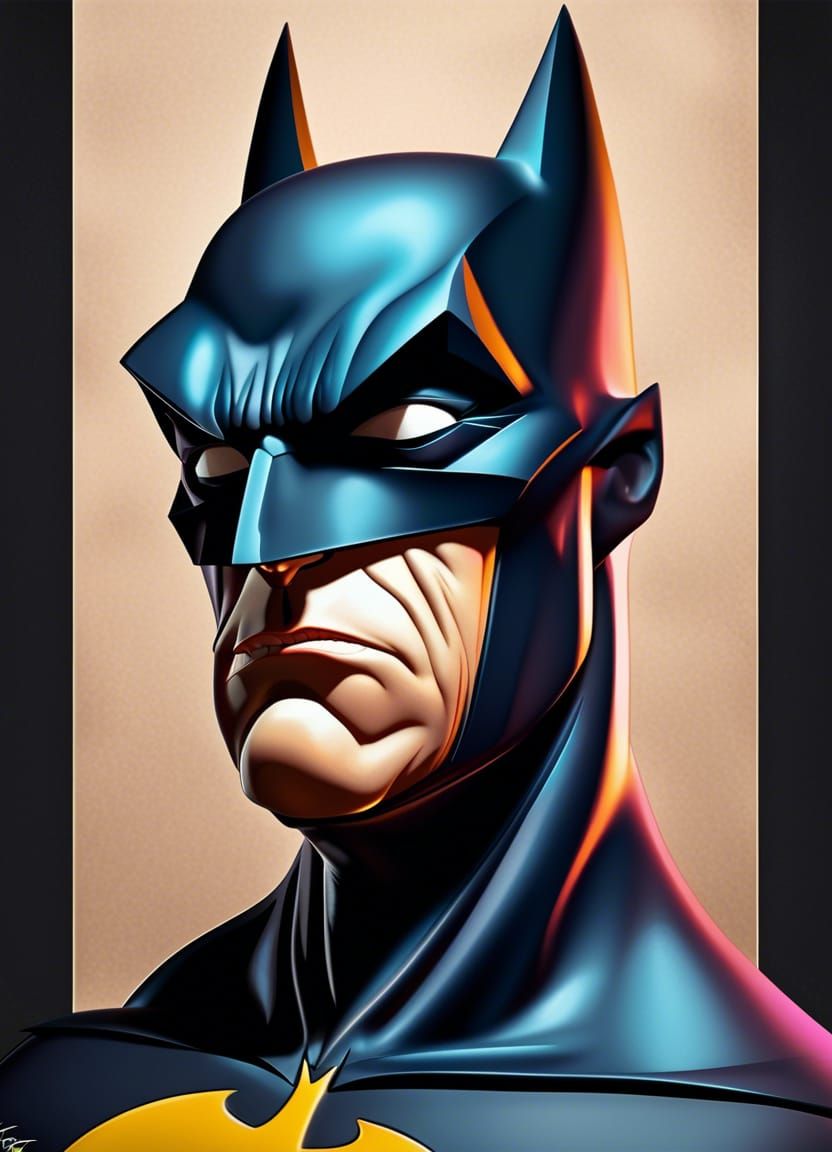 Batman Caricature Portrait in 3D