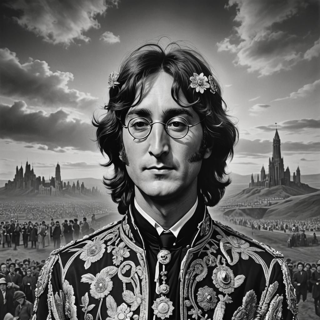 John Lennon: Iconic Black and White Portrait