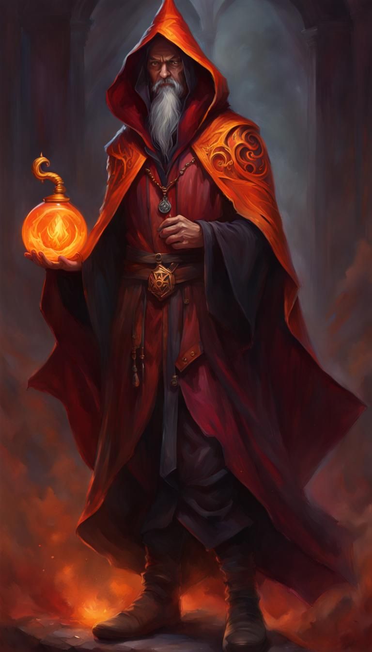 Smug Darkly Hooded Wizard in Photorealistic Portrait