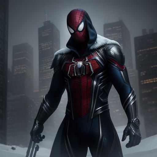 Russian Spider-Man Swings Through Snowy Cityscape