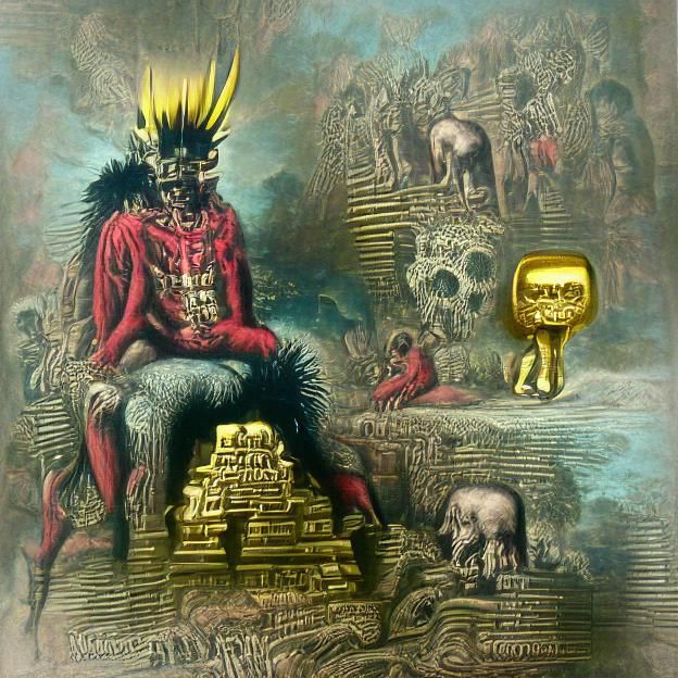 Menacing Demon King on Throne Illustration