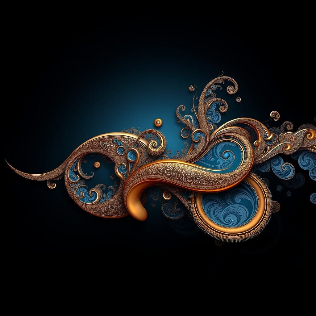 Bronze and Blue Fractal Wave Formations