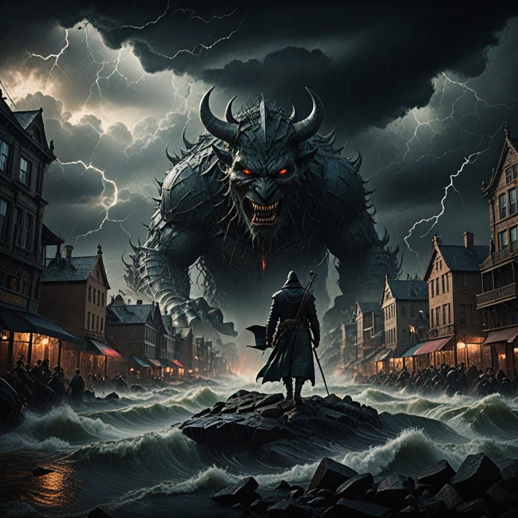 Epic Storm Embodiment in Digital Matte Painting