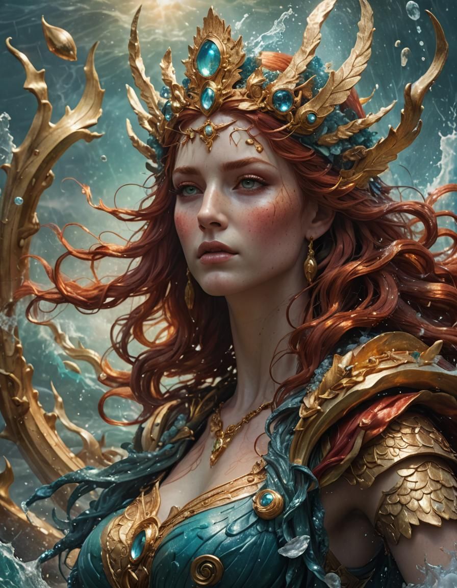 Hyperrealistic Sea Goddess Thetis Portrait