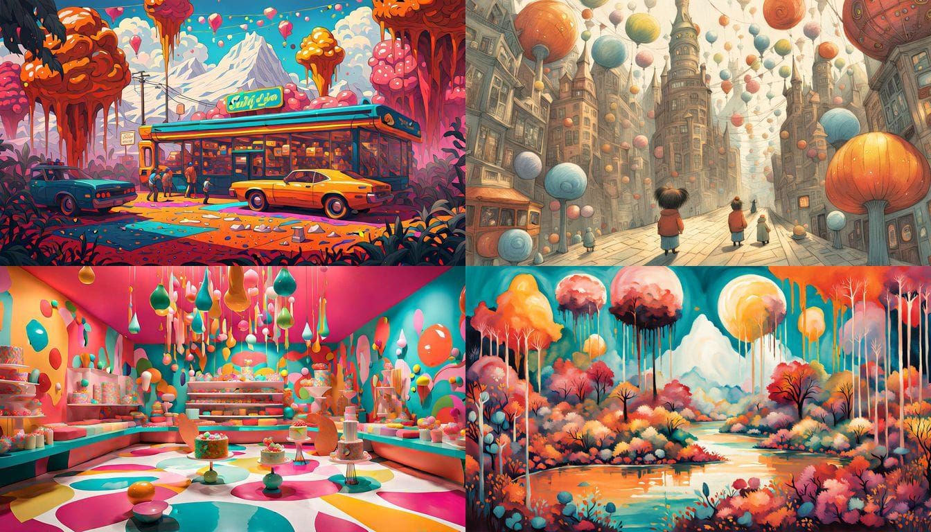 Vibrant Giant Caramel Sundae Playground