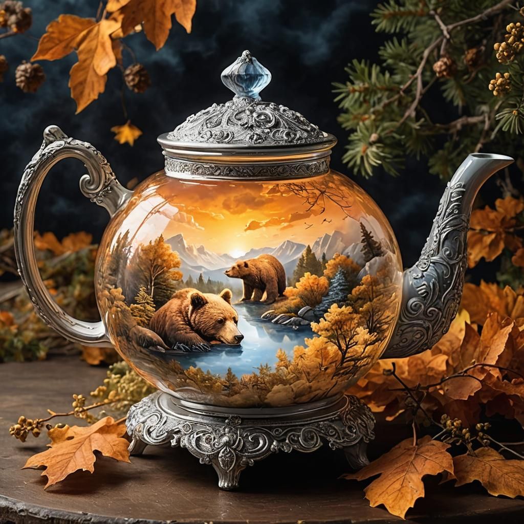 Cloud Bear in Dreamy Sky, Turner-Inspired Painting