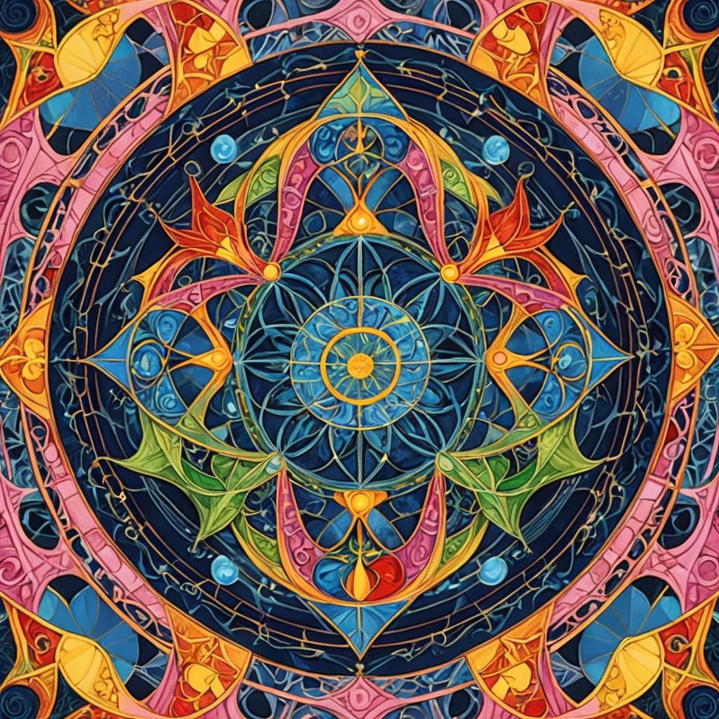 Fractal Zodiac Signs in Sacred Geometry Style