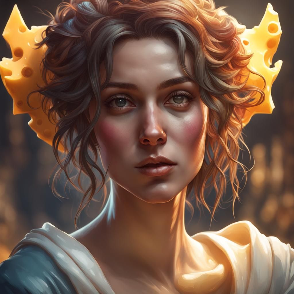 Hyperdetailed Cheese Portrait Concept Art