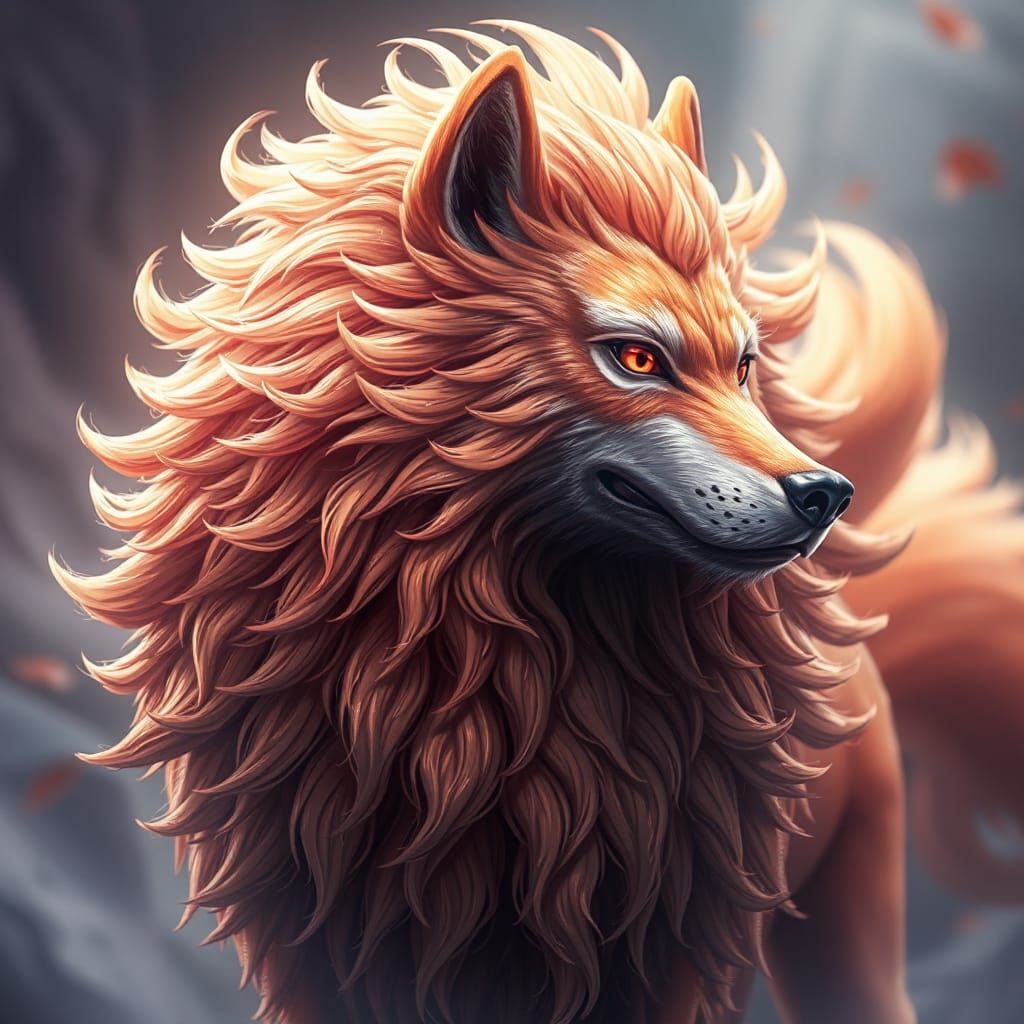 Majestic Canine in Dynamic 3D Anime Art