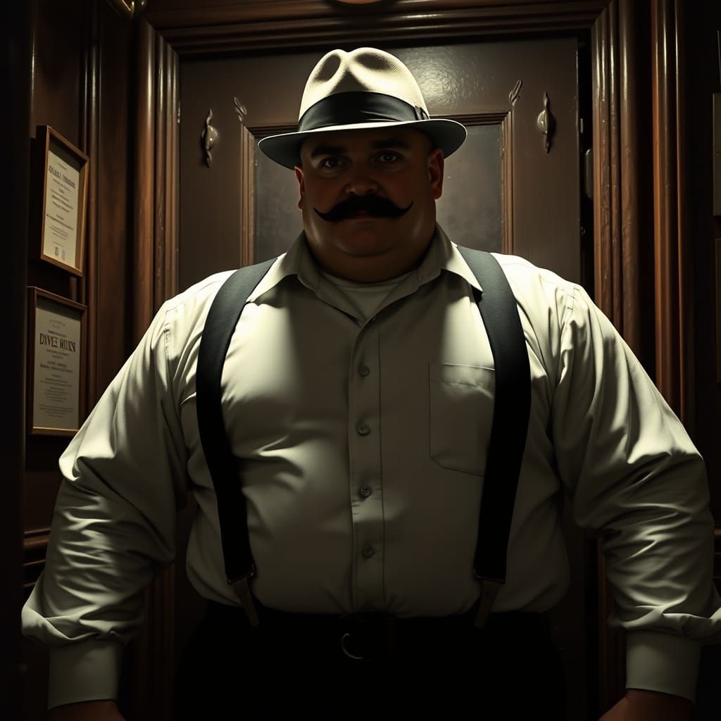 Speakeasy Bouncer in 1920s Gritty Realism