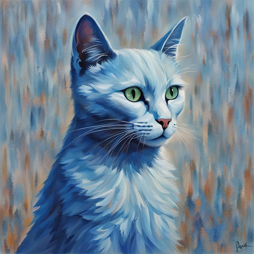Blue Cat AI Generated Image