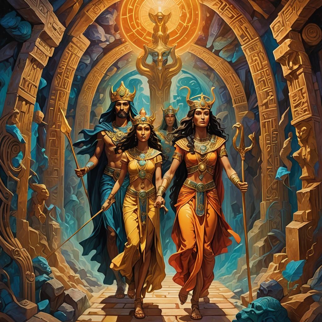 Eric, Ra, and Hera Hathor in Surreal Underworld