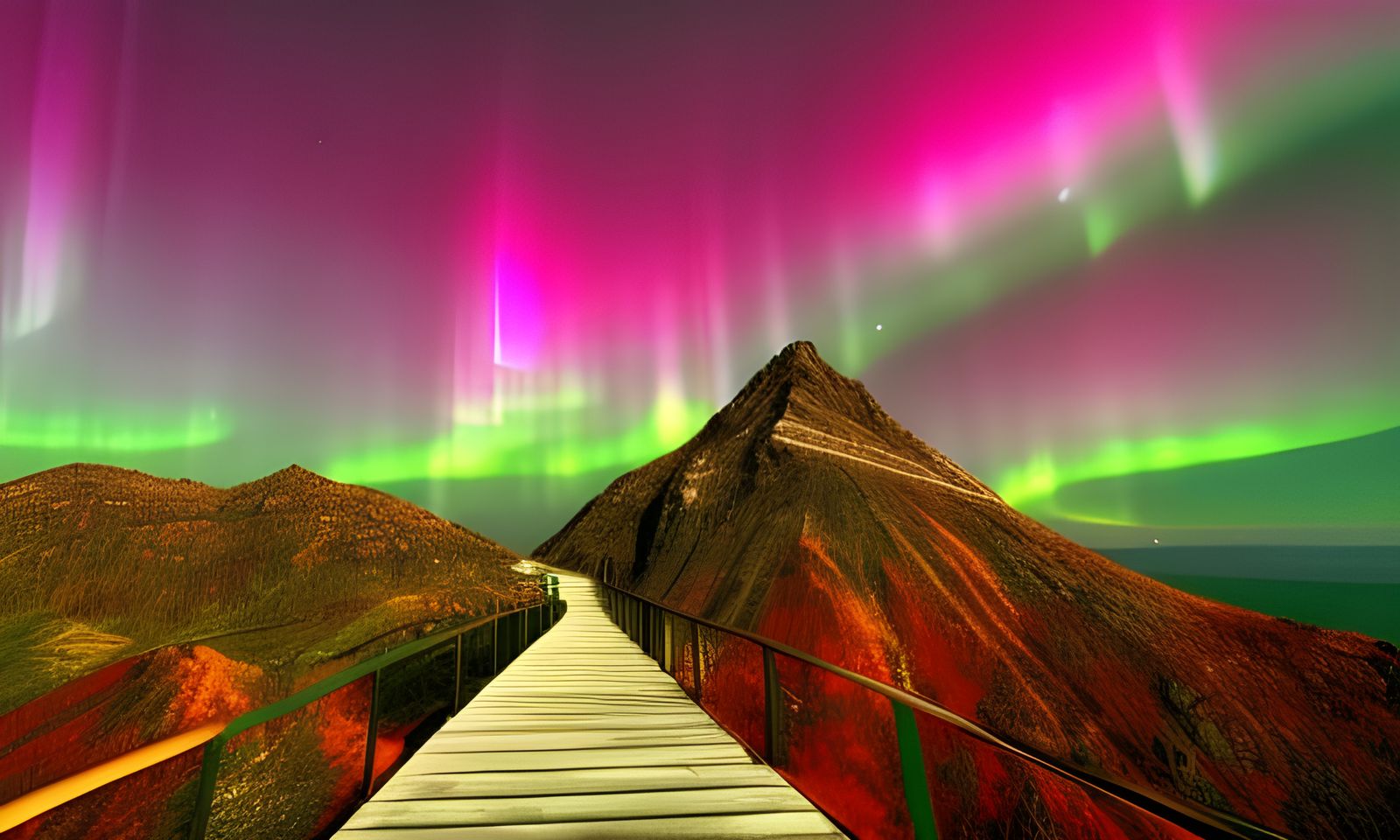 Aurora Stairway in Hyperdetailed Colorful Style