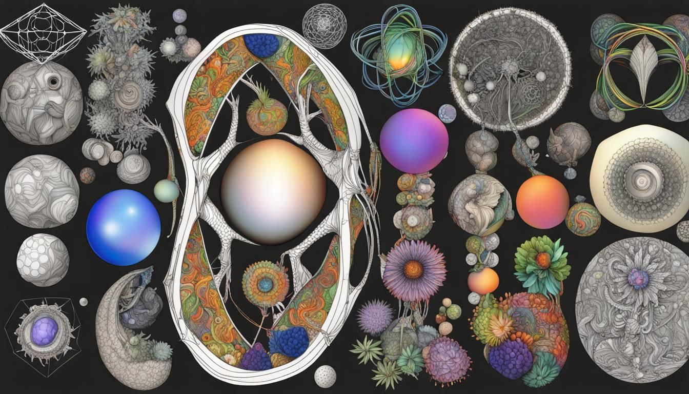 Fractal Flora and Whale Skeleton Quantum Zentangle