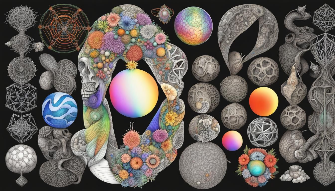 Fractal Flora: Quantum Zentangle in 5D Shading