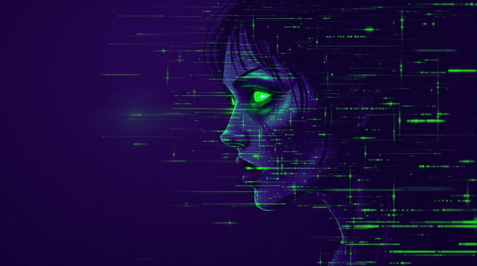 Cyberpunk Zombie in Glitch Art Style