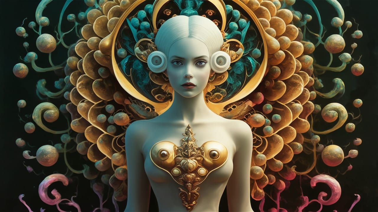 Surreal Mirrored Fantasy in Watercolor Style