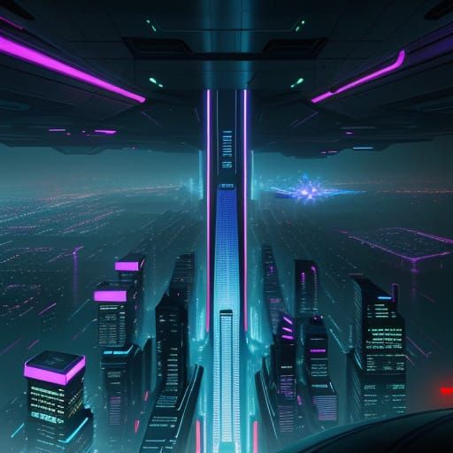 Sleek Cyberpunk Cityscape Unfolds with Dynamic Energy