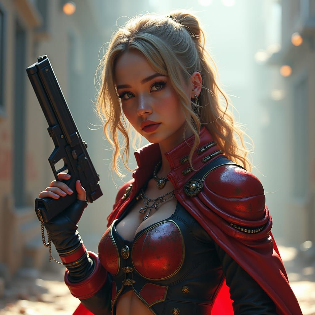 Action Character Reimagined as Detailed Matte Painting