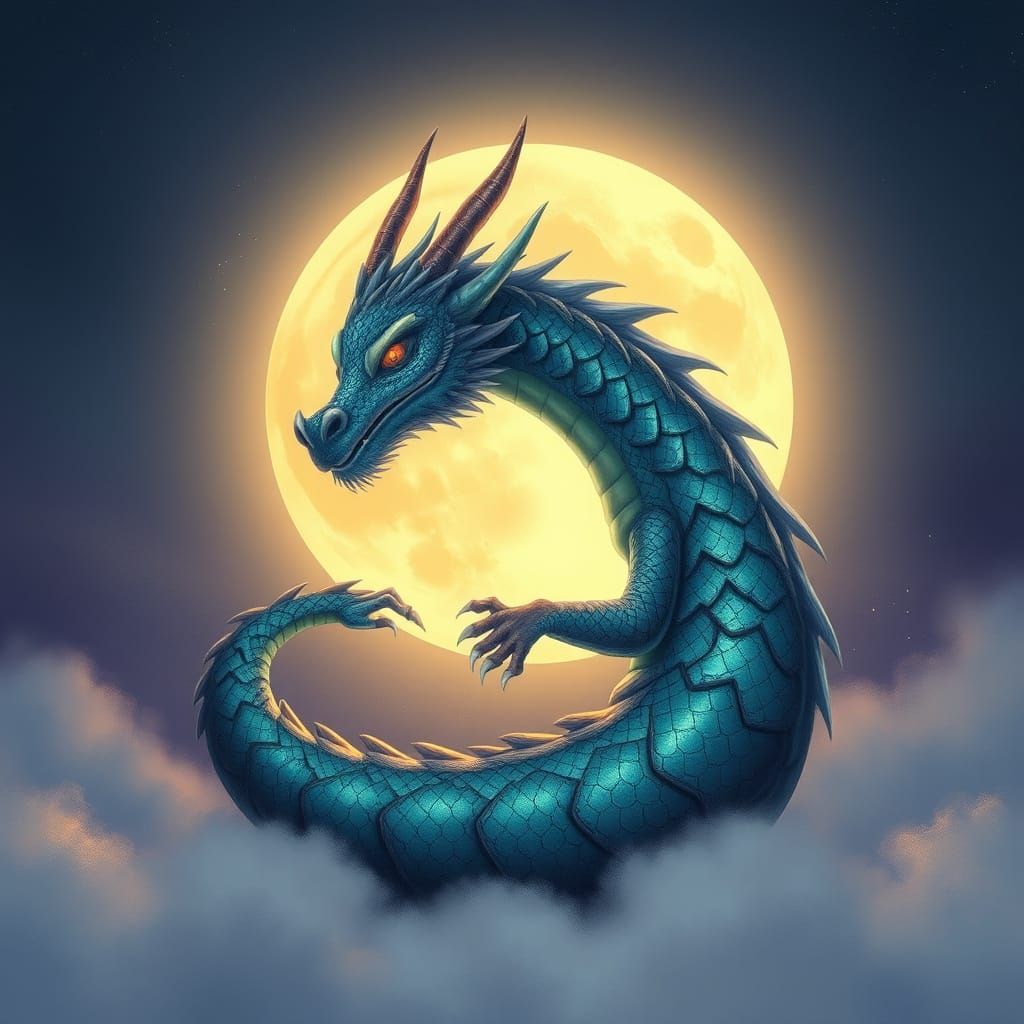Dragon Guardian of Dreams in Whimsical Style