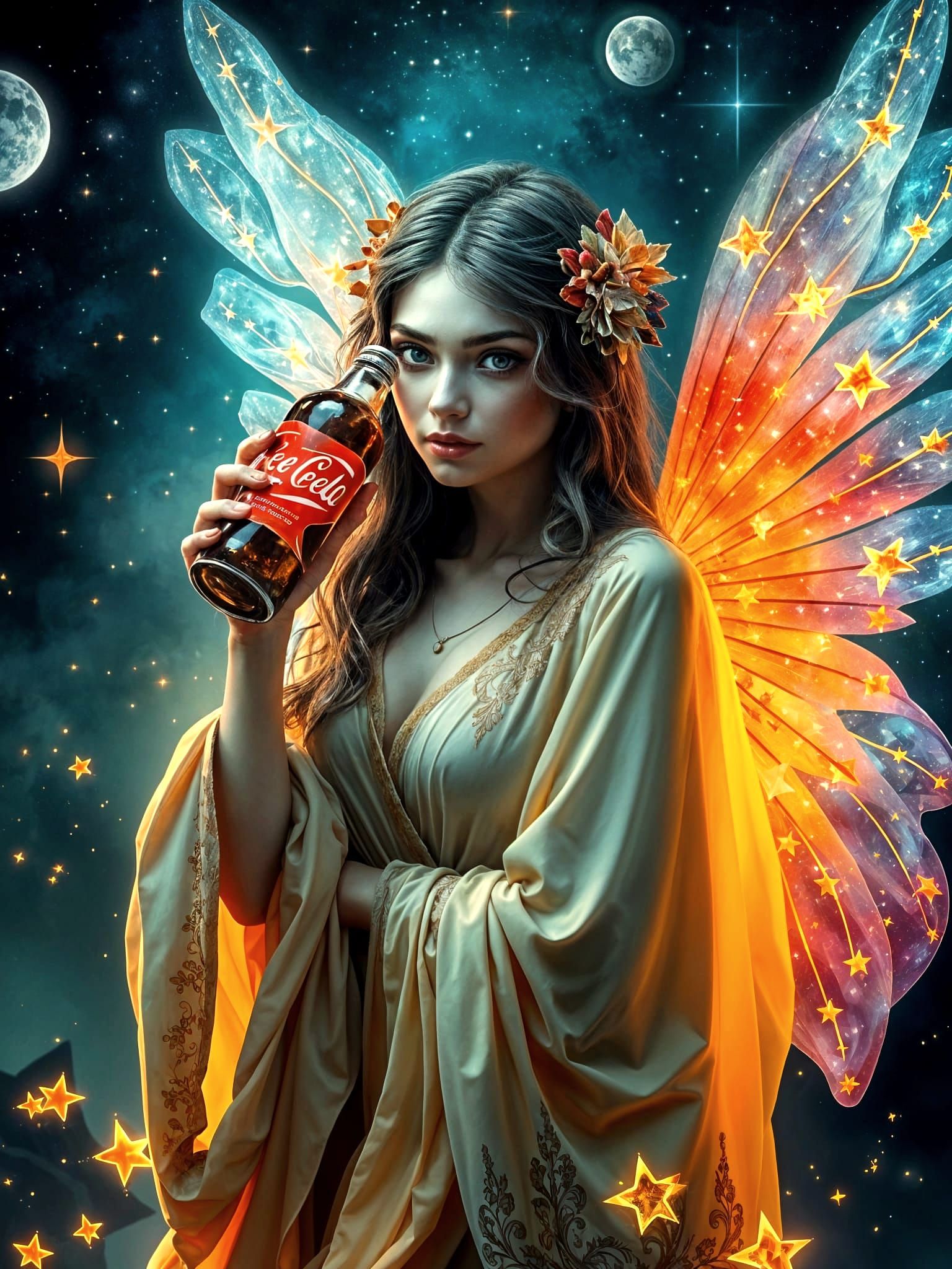 Cosmic Fairy Goddess in Digital Art