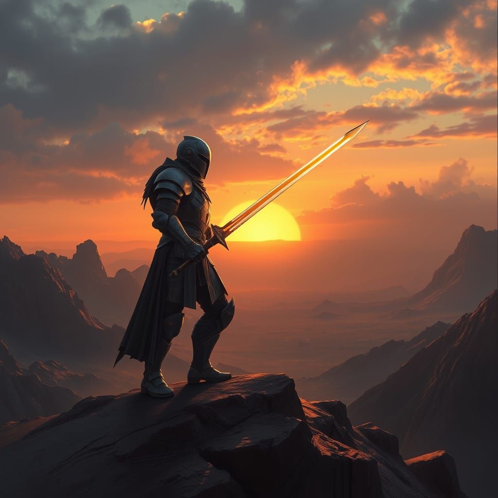 Knight on Alien World with Plasma Sword