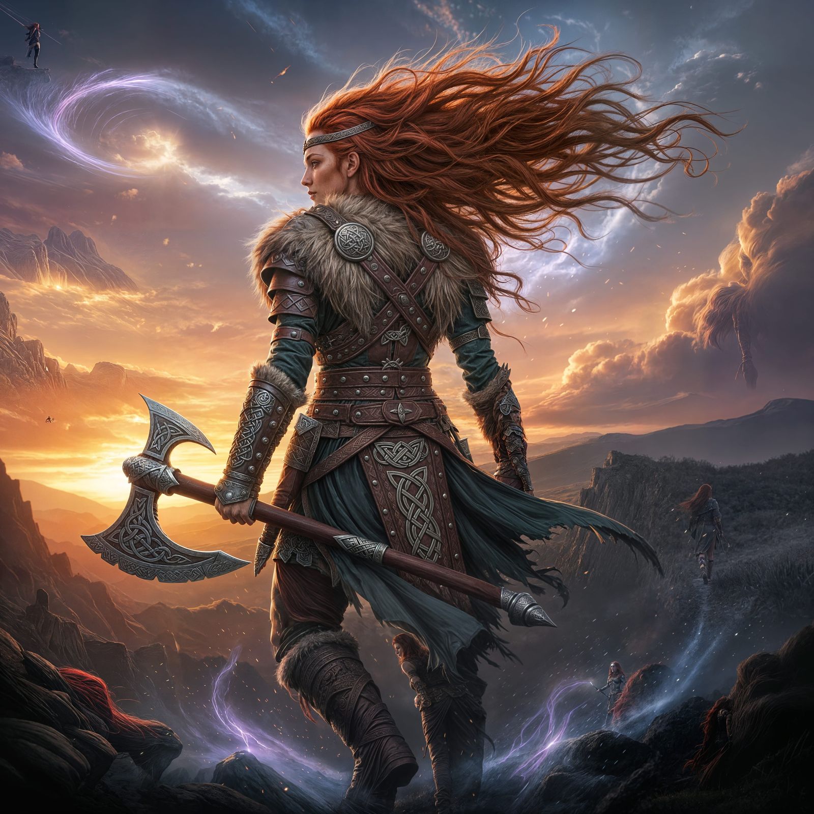 Fierce Celtic Warrior Queen Gazing at Horizon