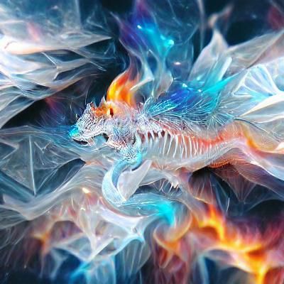 Ice, Fire, and Demonic Dragons: Astral Illustration