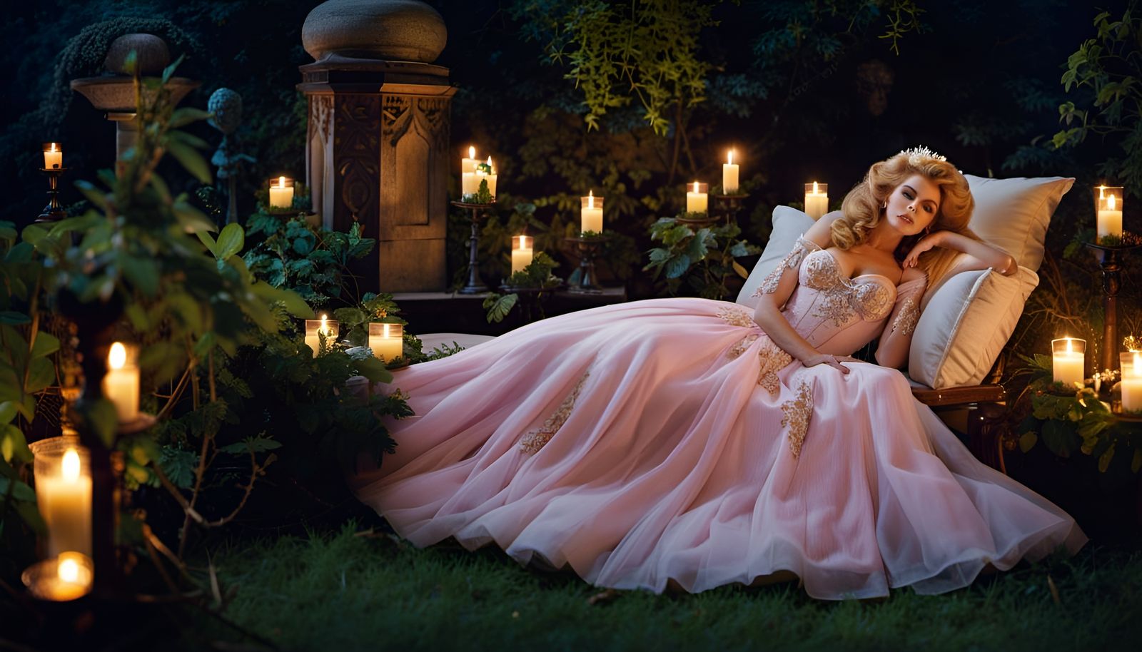 Sleeping Beauty Portrait in Astral Moonlight