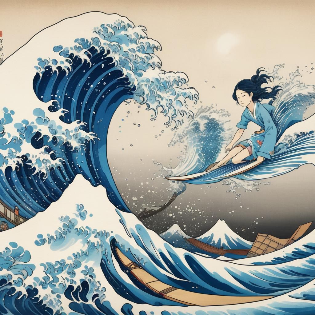 Whimsical illustration featuring a Japanese Water Sprite as ...