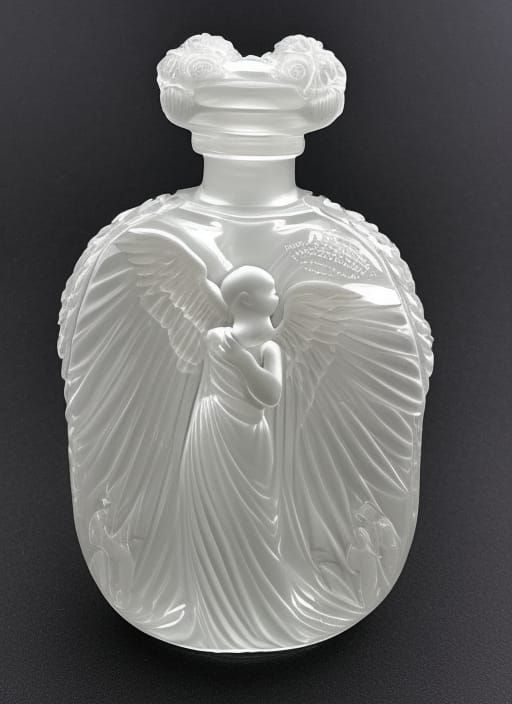 Lalique Perfume Bottle with Etched Angel