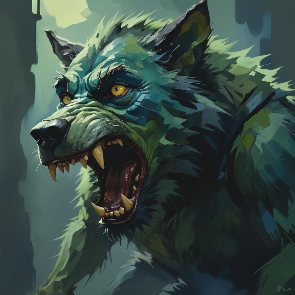 Egon Schiele Inspired Werewolf Expressionist Painting