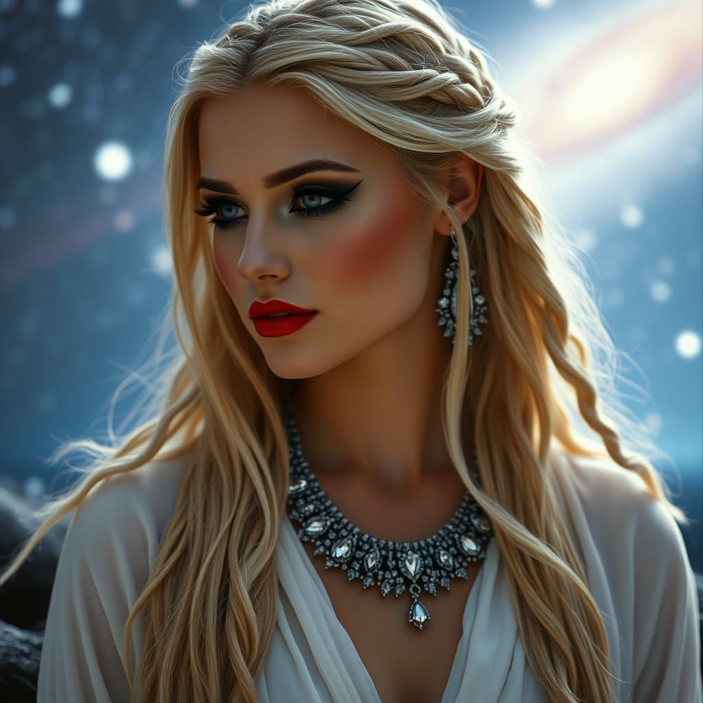 Goddess of the Cosmos in Elegance and Radiance